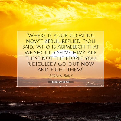 Picture 07 - Judges 9:38 BSB - “Where is your gloating now?” Zebul replied. - Bible Verse Picture