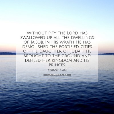 Picture 07 - Lamentations 2:2 BSB - Without pity the Lord has swallowed up all the - Bible Verse Picture