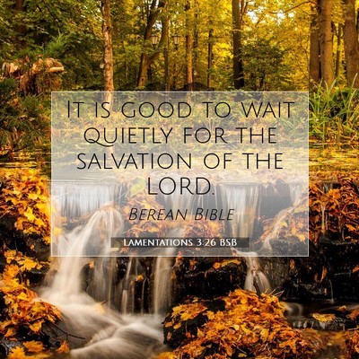 Picture 07 - Lamentations 3:26 BSB - It is good to wait quietly for the salvation of - Bible Verse Picture