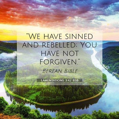 Picture 07 - Lamentations 3:42 BSB - “We have sinned and rebelled; You have not - Bible Verse Picture