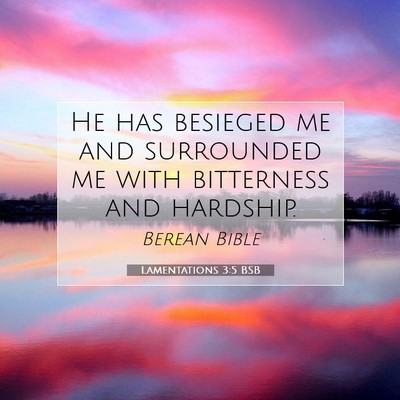 Picture 07 - Lamentations 3:5 BSB - He has besieged me and surrounded me with - Bible Verse Picture