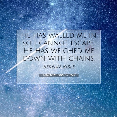 Picture 07 - Lamentations 3:7 BSB - He has walled me in so I cannot escape; He has - Bible Verse Picture
