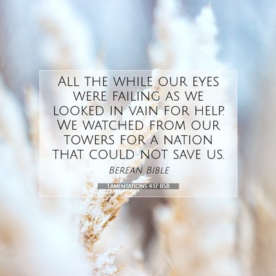 Picture 07 - Lamentations 4:17 BSB - All the while our eyes were failing as we looked - Bible Verse Picture