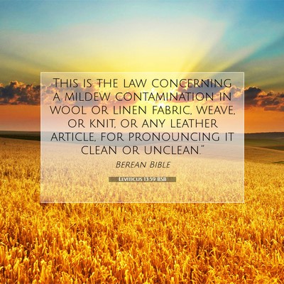 Picture 07 - Leviticus 13:59 BSB - This is the law concerning a mildew contamination - Bible Verse Picture