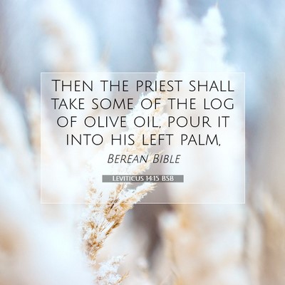 Picture 07 - Leviticus 14:15 BSB - Then the priest shall take some of the log of - Bible Verse Picture