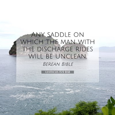 Picture 07 - Leviticus 15:9 BSB - Any saddle on which the man with the discharge - Bible Verse Picture
