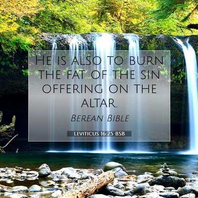 Picture 07 - Leviticus 16:25 BSB - He is also to burn the fat of the sin offering on - Bible Verse Picture