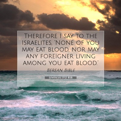Picture 07 - Leviticus 17:12 BSB - Therefore I say to the Israelites, ‘None of you - Bible Verse Picture