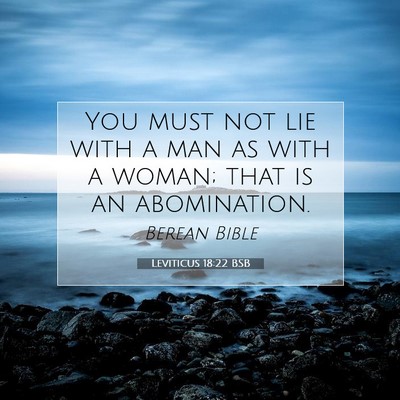 Picture 07 - Leviticus 18:22 BSB - You must not lie with a man as with a woman; that - Bible Verse Picture