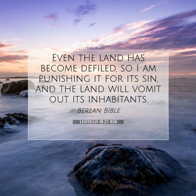 Picture 07 - Leviticus 18:25 BSB - Even the land has become defiled, so I am - Bible Verse Picture