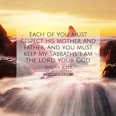 Picture 07 - Leviticus 19:3 BSB - Each of you must respect his mother and father, - Bible Verse Picture
