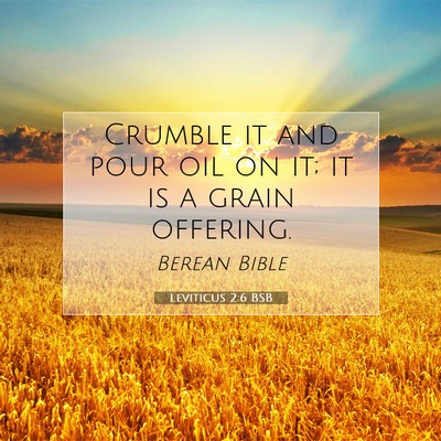 Picture 07 - Leviticus 2:6 BSB - Crumble it and pour oil on it; it is a grain - Bible Verse Picture