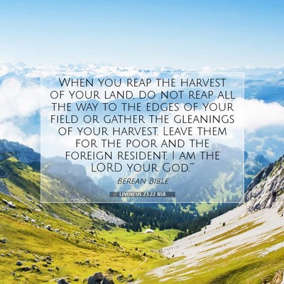 Picture 07 - Leviticus 23:22 BSB - When you reap the harvest of your land, do not - Bible Verse Picture
