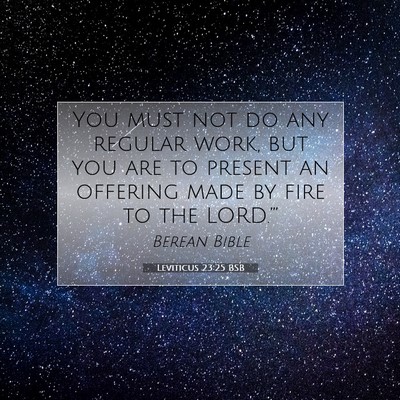 Picture 07 - Leviticus 23:25 BSB - You must not do any regular work, but you are to - Bible Verse Picture