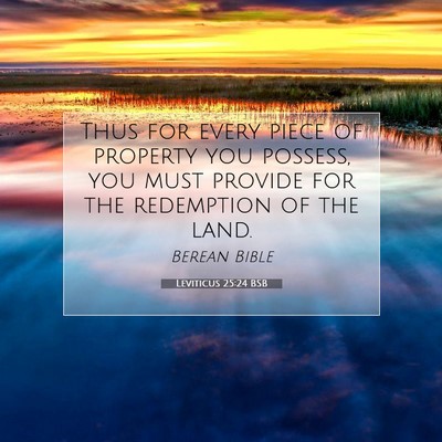 Picture 07 - Leviticus 25:24 BSB - Thus for every piece of property you possess, you - Bible Verse Picture