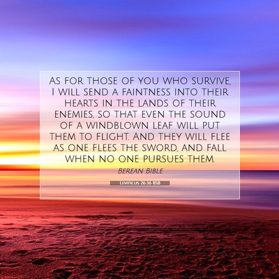 Picture 07 - Leviticus 26:36 BSB - As for those of you who survive, I will send a - Bible Verse Picture