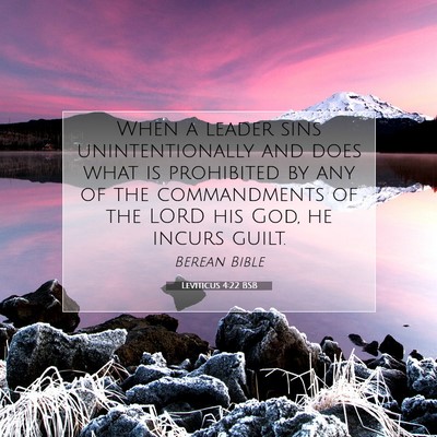 Picture 07 - Leviticus 4:22 BSB - When a leader sins unintentionally and does what - Bible Verse Picture