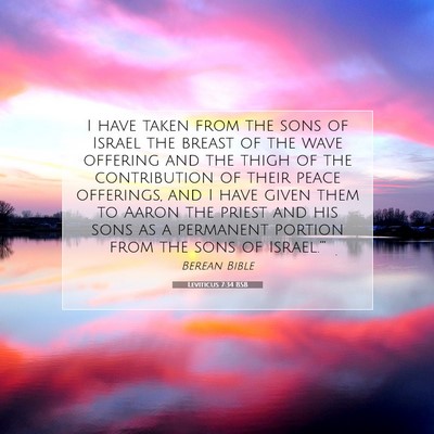 Picture 07 - Leviticus 7:34 BSB - I have taken from the sons of Israel the breast - Bible Verse Picture