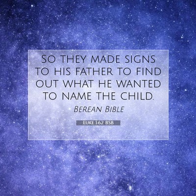 Picture 07 - Luke 1:62 BSB - So they made signs to his father to find out what - Bible Verse Picture