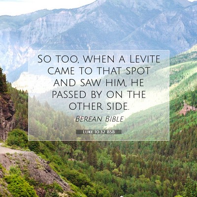 Picture 07 - Luke 10:32 BSB - So too, when a Levite came to that spot and saw - Bible Verse Picture