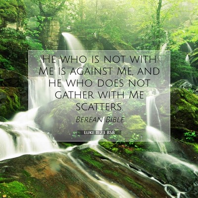Picture 07 - Luke 11:23 BSB - He who is not with Me is against Me, and he who - Bible Verse Picture