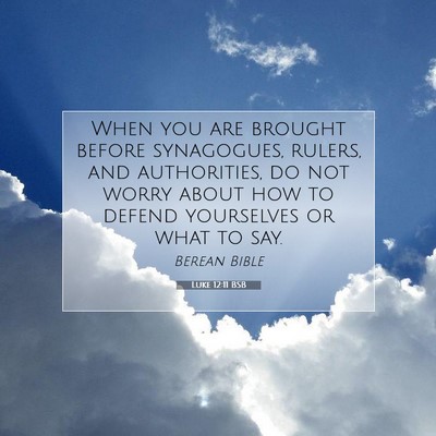 Picture 07 - Luke 12:11 BSB - When you are brought before synagogues, rulers, - Bible Verse Picture