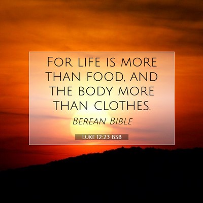 Picture 07 - Luke 12:23 BSB - For life is more than food, and the body more - Bible Verse Picture
