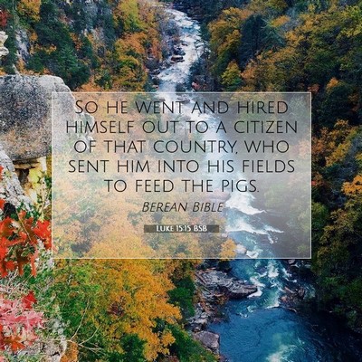 Picture 07 - Luke 15:15 BSB - So he went and hired himself out to a citizen of - Bible Verse Picture