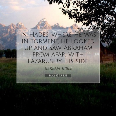 Picture 07 - Luke 16:23 BSB - In Hades, where he was in torment, he looked up - Bible Verse Picture