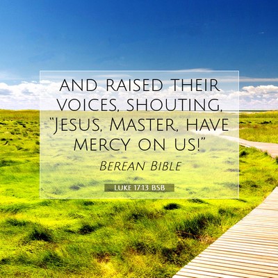 Picture 07 - Luke 17:13 BSB - and raised their voices, shouting, “Jesus, - Bible Verse Picture