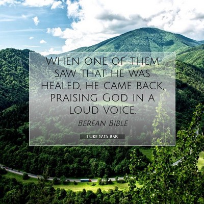 Picture 07 - Luke 17:15 BSB - When one of them saw that he was healed, he came - Bible Verse Picture