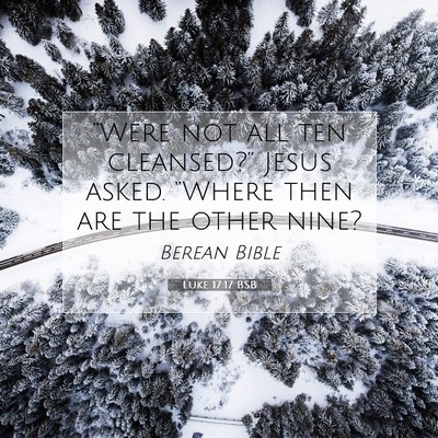 Picture 07 - Luke 17:17 BSB - “Were not all ten cleansed?” Jesus asked. - Bible Verse Picture