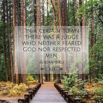Picture 07 - Luke 18:2 BSB - “In a certain town there was a judge who - Bible Verse Picture