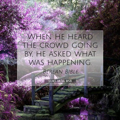 Picture 07 - Luke 18:36 BSB - When he heard the crowd going by, he asked what - Bible Verse Picture