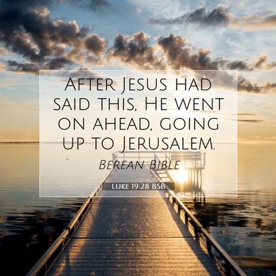Picture 07 - Luke 19:28 BSB - After Jesus had said this, He went on ahead, - Bible Verse Picture