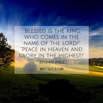 Picture 07 - Luke 19:38 BSB - “Blessed is the King who comes in the name of - Bible Verse Picture