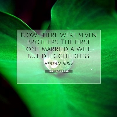 Picture 07 - Luke 20:29 BSB - Now there were seven brothers. The first one - Bible Verse Picture