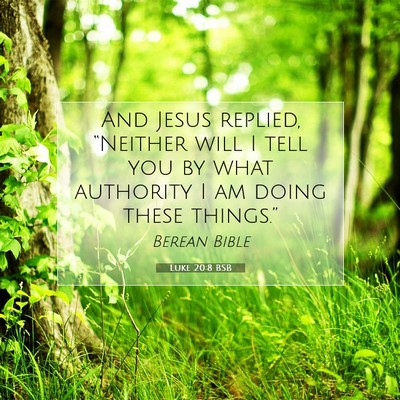 Picture 07 - Luke 20:8 BSB - And Jesus replied, “Neither will I tell you by - Bible Verse Picture