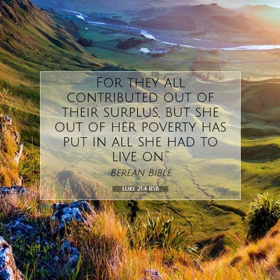 Picture 07 - Luke 21:4 BSB - For they all contributed out of their surplus, - Bible Verse Picture