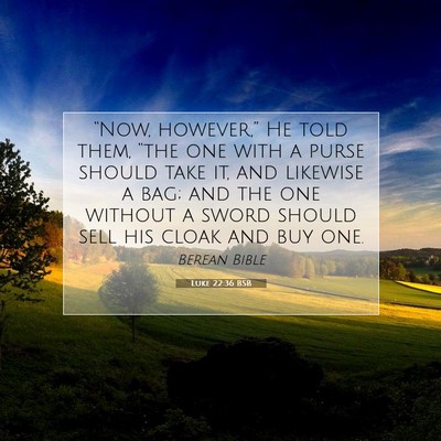 Picture 07 - Luke 22:36 BSB - “Now, however,” He told them, “the one with - Bible Verse Picture
