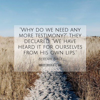 Picture 07 - Luke 22:71 BSB - “Why do we need any more testimony?” they - Bible Verse Picture