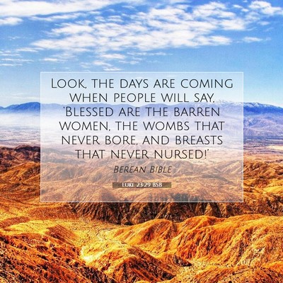Picture 07 - Luke 23:29 BSB - Look, the days are coming when people will say, - Bible Verse Picture