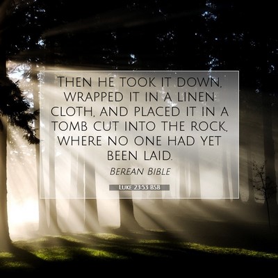 Picture 07 - Luke 23:53 BSB - Then he took it down, wrapped it in a linen - Bible Verse Picture