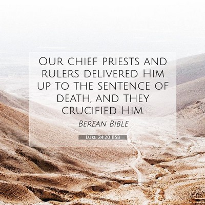 Picture 07 - Luke 24:20 BSB - Our chief priests and rulers delivered Him up to - Bible Verse Picture
