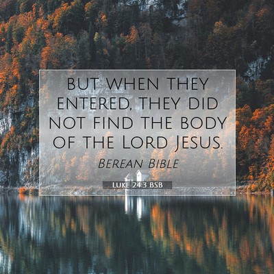 Picture 07 - Luke 24:3 BSB - but when they entered, they did not find the body - Bible Verse Picture