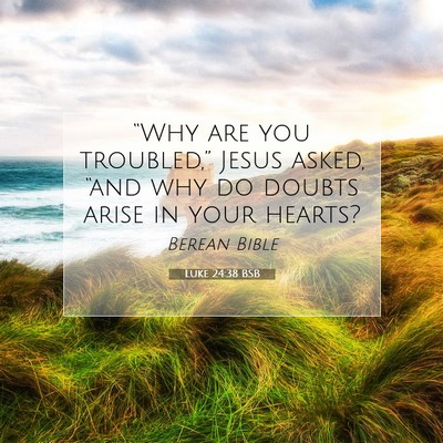 Picture 07 - Luke 24:38 BSB - “Why are you troubled,” Jesus asked, “and - Bible Verse Picture