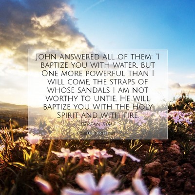 Picture 07 - Luke 3:16 BSB - John answered all of them: “I baptize you with - Bible Verse Picture