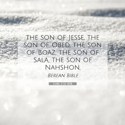 Picture 07 - Luke 3:32 BSB - the son of Jesse, the son of Obed, the son of - Bible Verse Picture