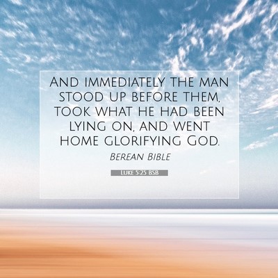 Picture 07 - Luke 5:25 BSB - And immediately the man stood up before them, - Bible Verse Picture