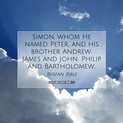 Picture 07 - Luke 6:14 BSB - Simon, whom He named Peter, and his brother - Bible Verse Picture
